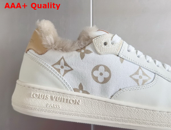 LV Stadium Sneaker in Beige Monogram Wool Shearling Lining 1ADCRE Replica