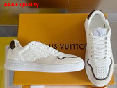 LV Stadium Sneaker in White Monogram Debossed Calf Leather 1ACUIN Replica
