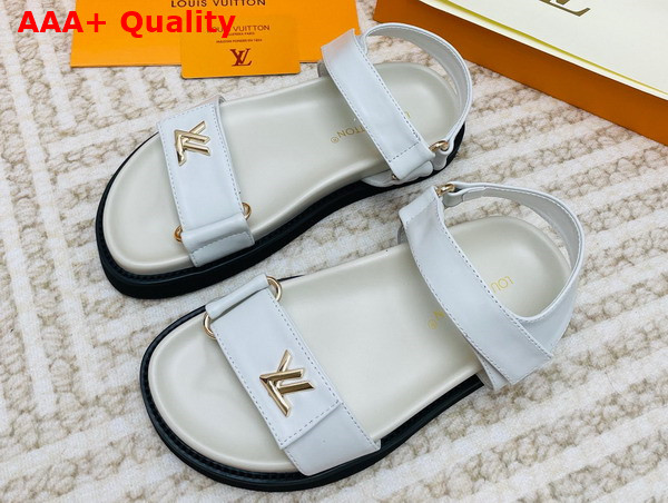 LV Sunset Comfort Flat Sandal in Ivory Lamb Leather 1ABW7I Replica