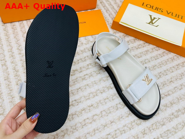 LV Sunset Comfort Flat Sandal in Ivory Lamb Leather 1ABW7I Replica
