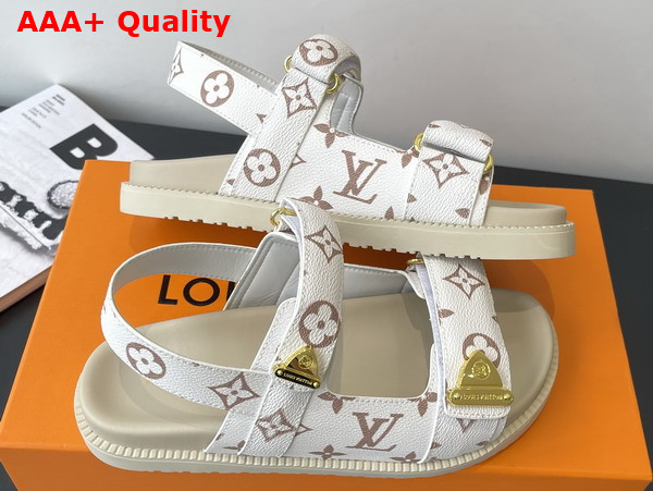 LV Sunset Comfort Sandal Dune Beige Monogram Canvas 1AHNXQ Replica