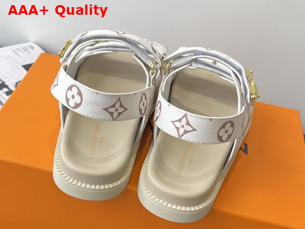 LV Sunset Comfort Sandal Dune Beige Monogram Canvas 1AHNXQ Replica