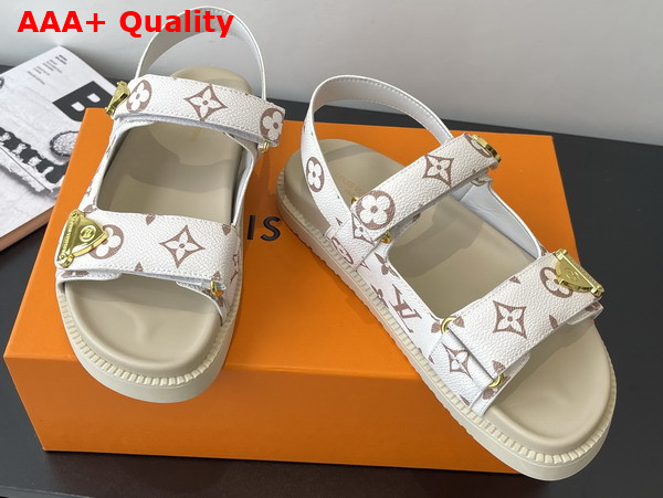 LV Sunset Comfort Sandal Dune Beige Monogram Canvas 1AHNXQ Replica