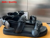 LV Sunset Comfort Sandal in Black Lambskin 1AHKWF Replica