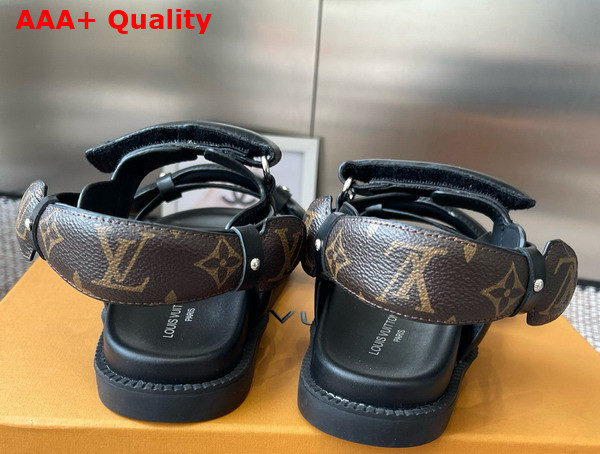 LV Sunset Comfort Sandal in Black Lambskin 1AHKWF Replica