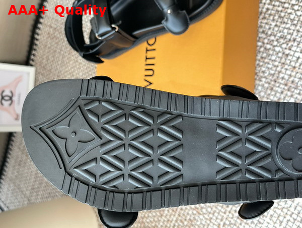 LV Sunset Comfort Sandal in Black Lambskin 1AHKWF Replica