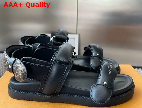 LV Sunset Comfort Sandal in Black Lambskin 1AHKWF Replica