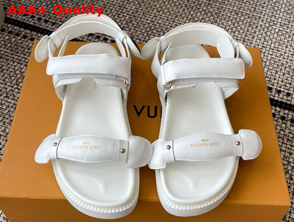 LV Sunset Comfort Sandal in White Lambskin Replica