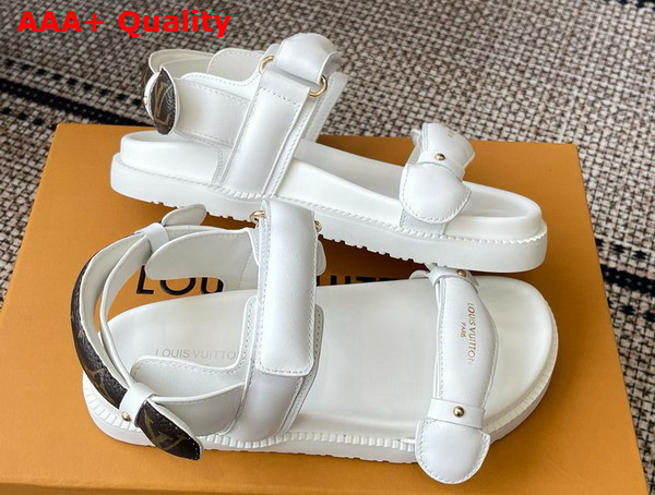 LV Sunset Comfort Sandal in White Lambskin Replica