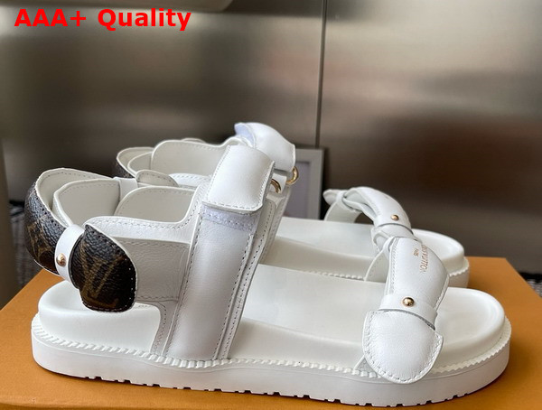 LV Sunset Comfort Sandal in White Lambskin Replica