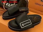 LV Sunset Flat Comfort Mule Black and White Calf Leather 1A93SI Replica