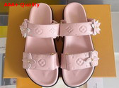 LV Sunset Flat Comfort Mule in Light Pink Perforated Calf Leather 1AD818 Replica