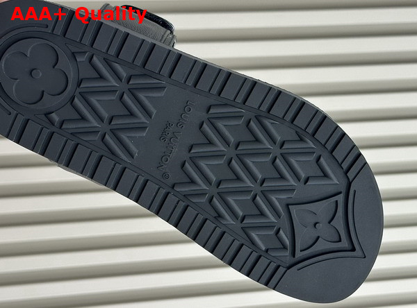 LV Sunset Flat Comfort Sandal in Black Grained Calf Leather Replica