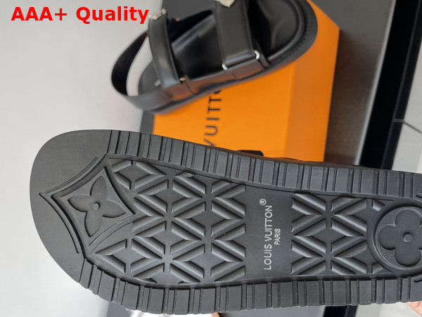 LV Sunset Flat Comfort Sandal in Black Lambskin 1AHNN1 Replica