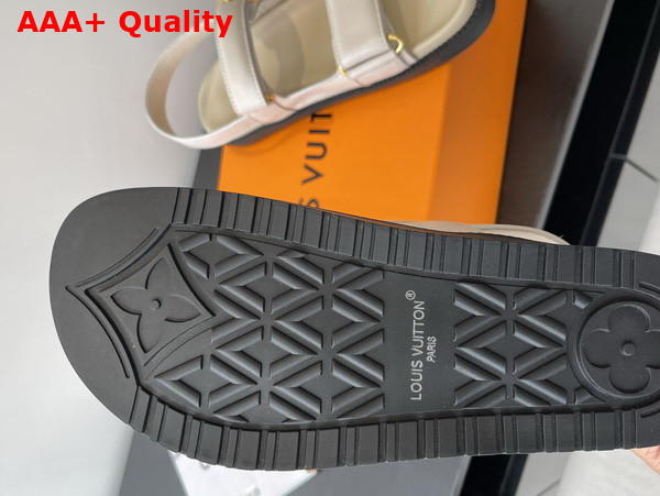 LV Sunset Flat Comfort Sandal in Ecru White Lambskin 1AHNNX Replica