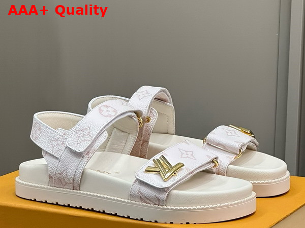 LV Sunset Flat Comfort Sandal in Monogram Dune Canvas 1ACL9S Replica