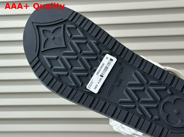 LV Sunset Flat Comfort Sandal in White Tweed Woven with the Monogram Pattern 1ACSH3 Replica