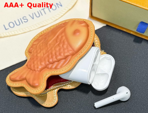 LV Taiyaki Bag Charm in Beige Leather M03360 Replica