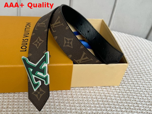 LV Tatic 35mm Reversible Belt in Black Epi Leather and Monogram Canvas Replica