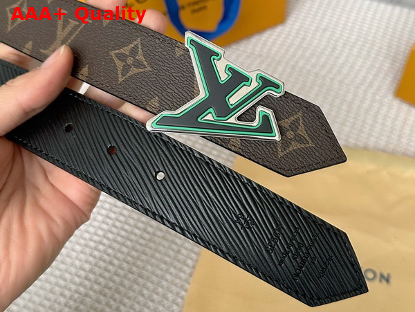 LV Tatic 35mm Reversible Belt in Black Epi Leather and Monogram Canvas Replica