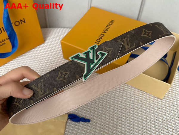 LV Tatic 35mm Reversible Belt in Pink Epi Leather and Monogram Canvas Replica