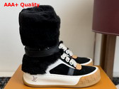 LV Tilted Sneaker Boot in Black Suede and Shearling Replica