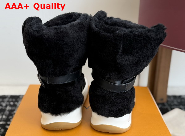 LV Tilted Sneaker Boot in Black Suede and Shearling Replica