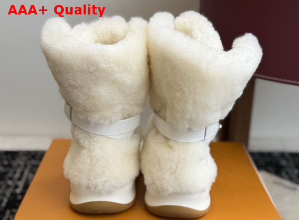 LV Tilted Sneaker Boot in Ecru Suede and Shearling Replica