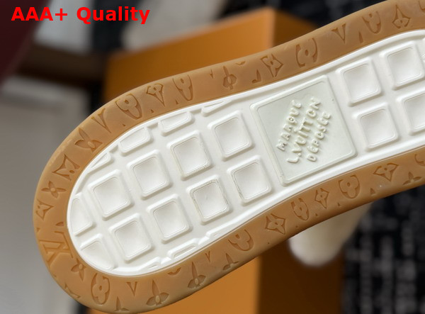 LV Tilted Sneaker Boot in Ecru Suede and Shearling Replica