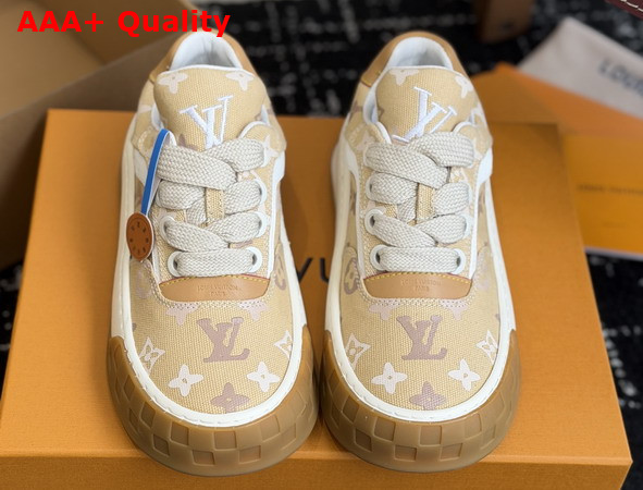 LV Tilted Sneaker in Beige Canvas with Monogram Pattern Replica