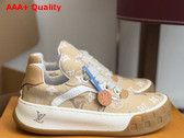 LV Tilted Sneaker in Beige Canvas with Monogram Pattern Replica