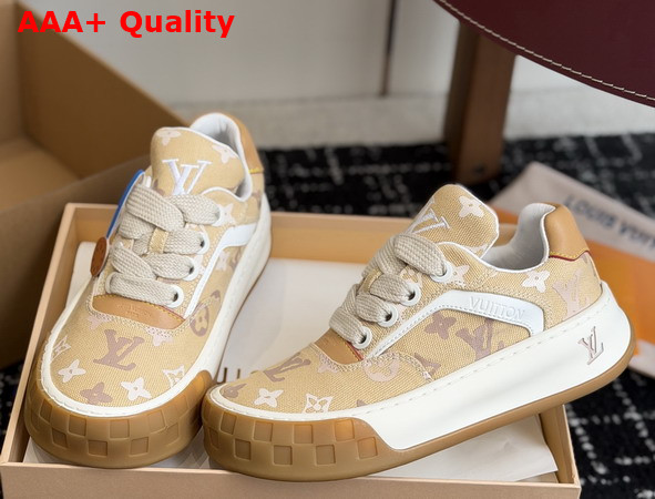 LV Tilted Sneaker in Beige Canvas with Monogram Pattern Replica