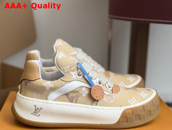 LV Tilted Sneaker in Beige Canvas with Monogram Pattern Replica