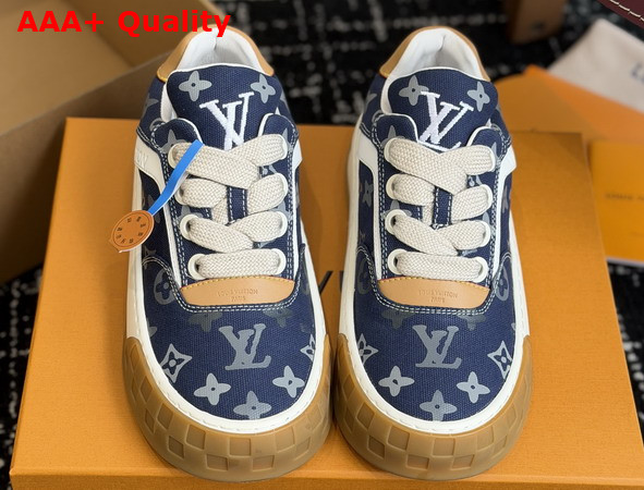 LV Tilted Sneaker in Blue Canvas Tonal Monogram Pattern 1AJCWD Replica