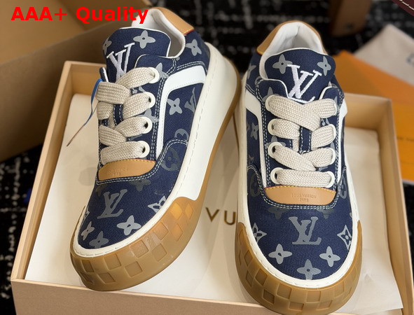 LV Tilted Sneaker in Blue Canvas Tonal Monogram Pattern 1AJCWD Replica