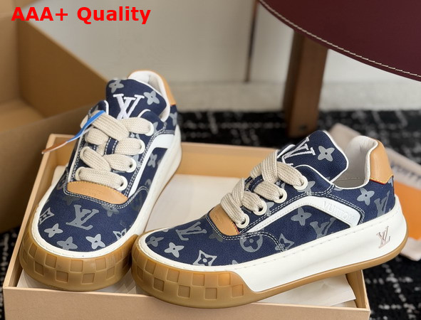 LV Tilted Sneaker in Blue Canvas Tonal Monogram Pattern 1AJCWD Replica