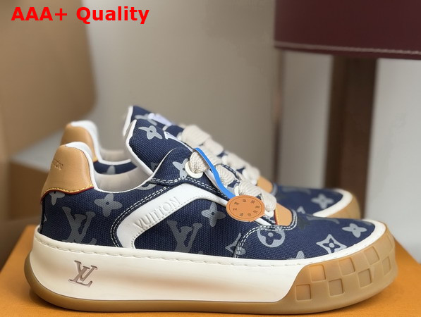 LV Tilted Sneaker in Blue Canvas Tonal Monogram Pattern 1AJCWD Replica