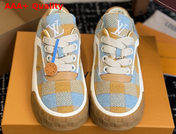 LV Tilted Sneaker in Blue Checkered Canvas 1AJTJT Replica