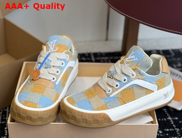 LV Tilted Sneaker in Blue Checkered Canvas 1AJTJT Replica