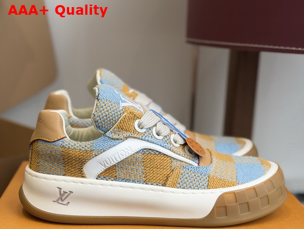 LV Tilted Sneaker in Blue Checkered Canvas 1AJTJT Replica