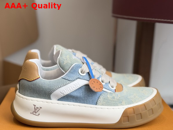 LV Tilted Sneaker in Blue Denim Patchwork 1AK89V Replica