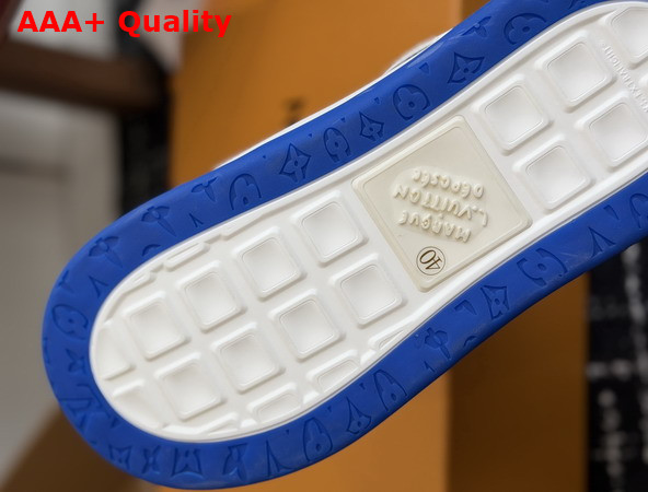 LV Tilted Sneaker in Blue Monogram Denim Embellished with Embroidered Flowers 1AJS35 Replica