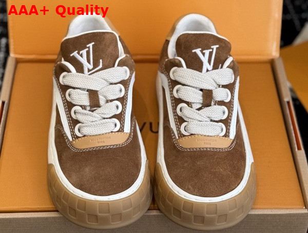 LV Tilted Sneaker in Brown Suede Calf Leather 1AJ766 Replica
