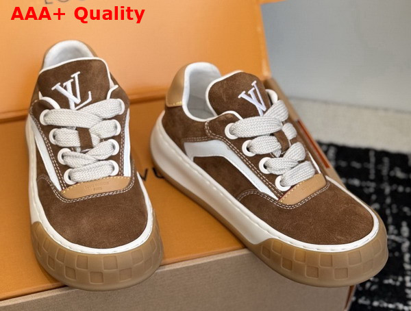 LV Tilted Sneaker in Brown Suede Calf Leather 1AJ766 Replica