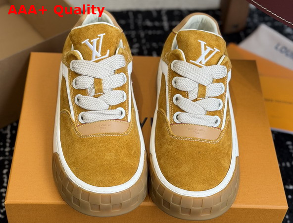 LV Tilted Sneaker in Cognac Brown Suede Calf Leather 1AJTHL Replica