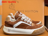 LV Tilted Sneaker in Cognac Suede Calf Leather Replica