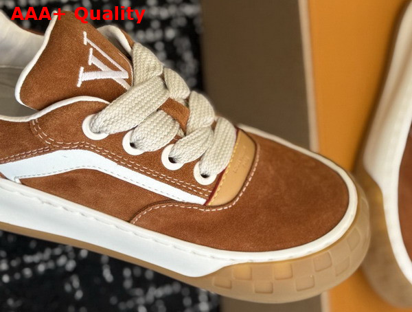 LV Tilted Sneaker in Cognac Suede Calf Leather Replica