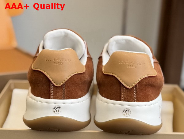 LV Tilted Sneaker in Cognac Suede Calf Leather Replica
