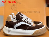 LV Tilted Sneaker in Dark Brown Suede Calf Leather Replica