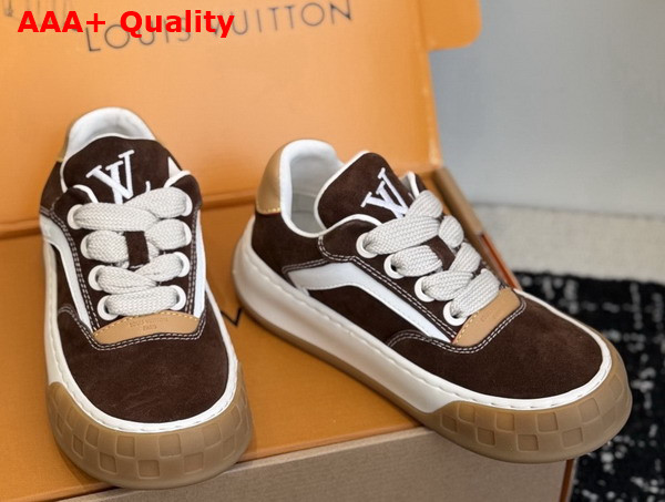 LV Tilted Sneaker in Dark Brown Suede Calf Leather Replica